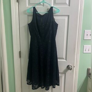J. Taylor navy Blue Sequin & Lace Formal/Semi-Formal Dress